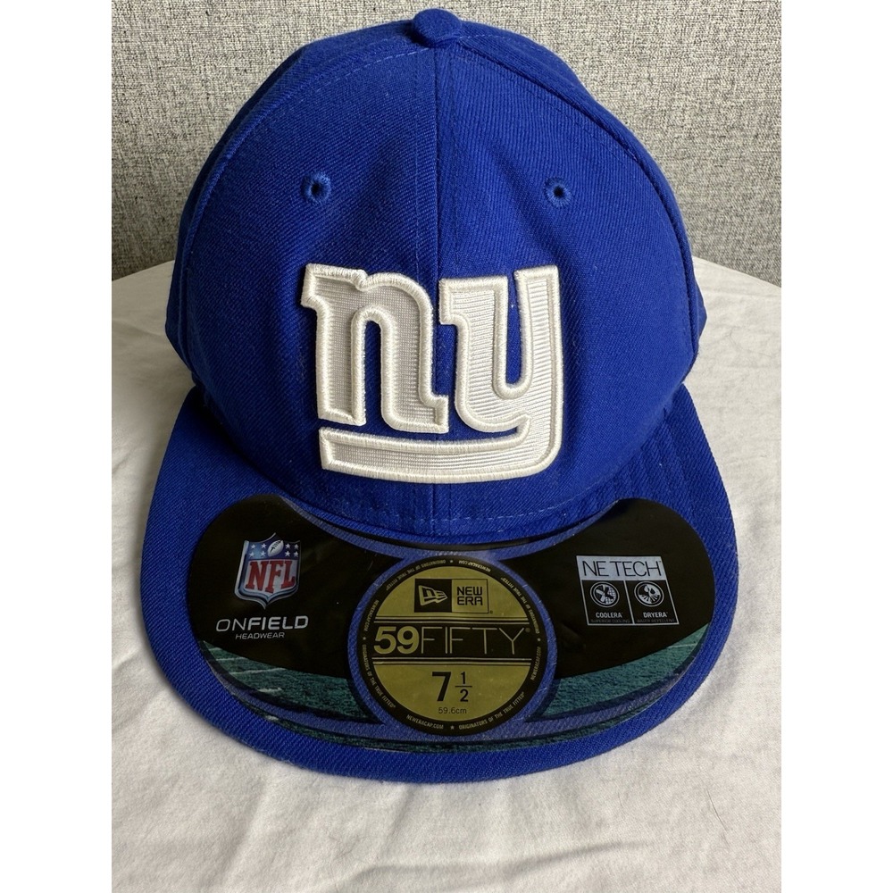 New Era 59Fifty NFL New York Giants Hat Cap 7 1/2 Fitted, Football, Blue‎ NEW